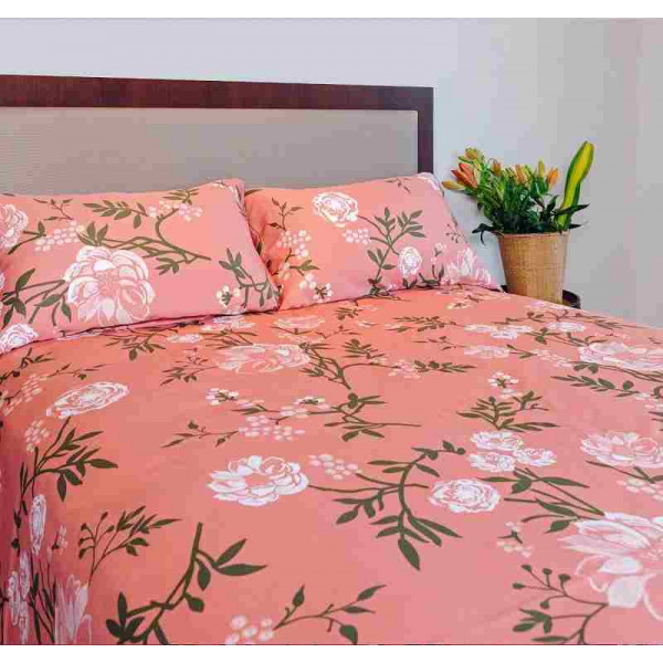 Antimicrobial 100% Cotton Dusty Floral  Pink Bedsheet Set