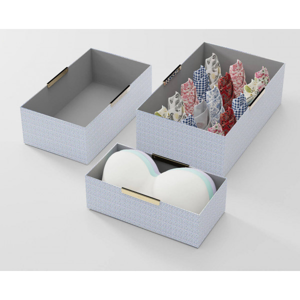 The Set of Organisers (Rectangle) - Blue Stripes (S,M & L)