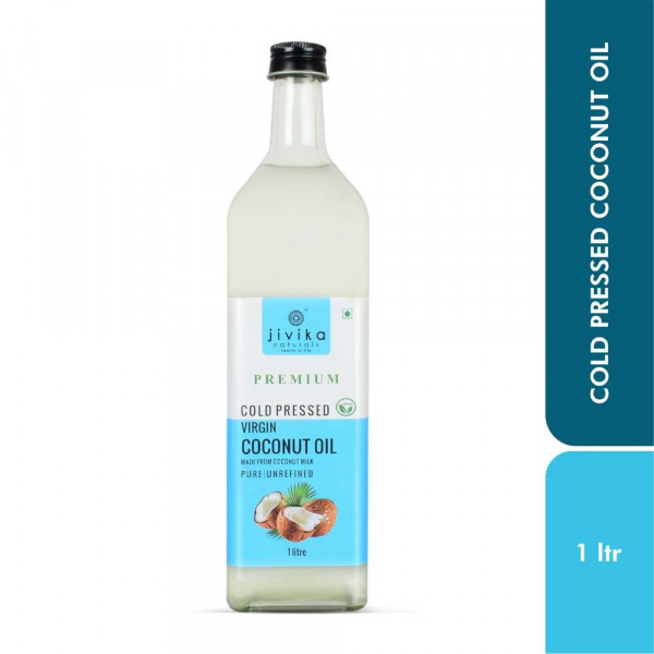 Jivika Cold Pressed Virgin Coconut Oil 1ltr Glass Bottle