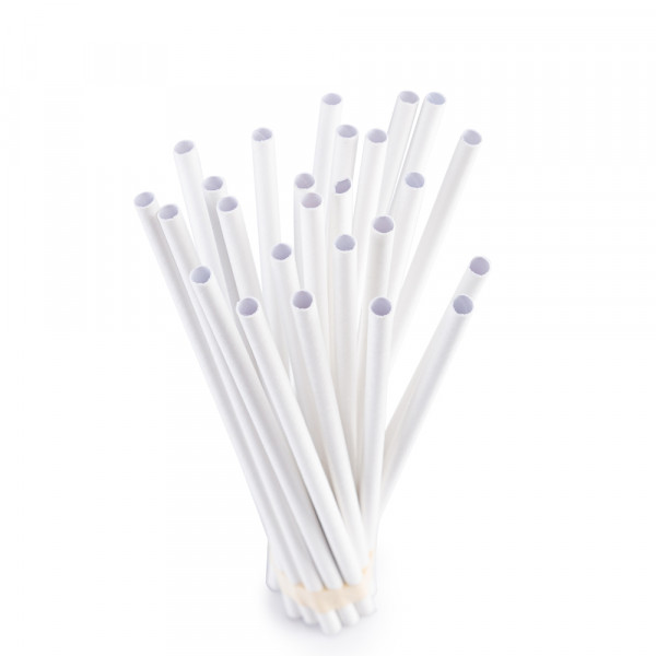 6mm Paper Straws white - Pack of 50