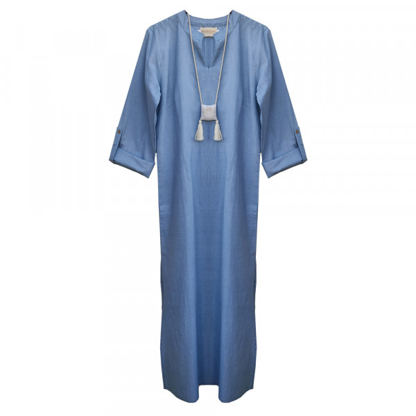 Wisdom Long Tunic Cotton Kurta-Indigo