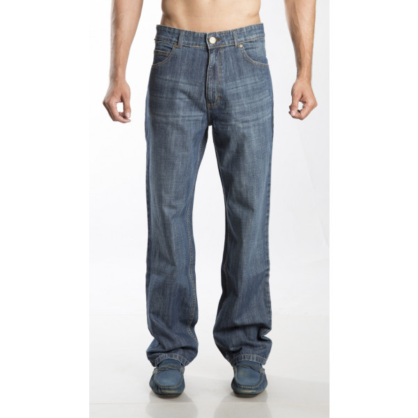 Men's Jeans - Relaxed Fit, Straight Leg - Wiskers (Waist 32)