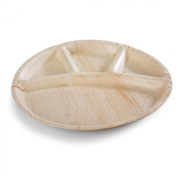 Areca Round 12 inch 4 partition Plate Pack of 20