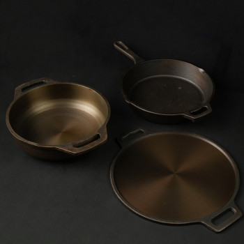 Cast Iron Combo ( Kadai + Dosa Tawa + Skillet )