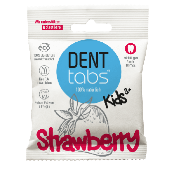 Denttabs Kids Toothpaste Tablets-Strawberry flavor with fluoride -125 pieces