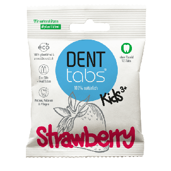 Denttabs Kids Toothpaste Tablets-Strawberry flavor without fluoride -125 pieces