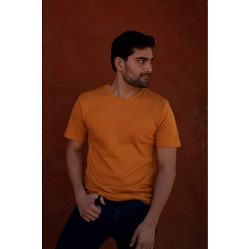 ORGANIC COTTON ROUNDNECK MENS T-SHIRT - GOLDEN OAK