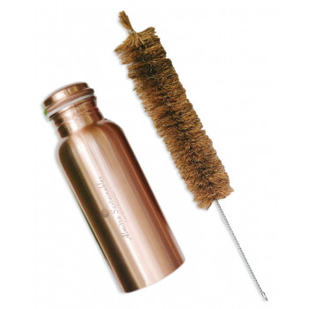 Plastic-free Copper Bottle and Coconut Fiber Bottle Cleaner