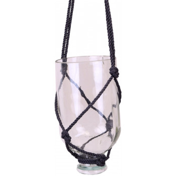Sustainable Indoor cum Outdoor Hanging Glass Planter (Transparent)