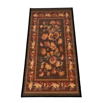 Bamboo Carpet Black Floral Digital print- Asan/Prayer Mat ( 2 x 3 ft)