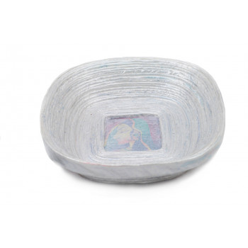 Corporate Rolled Bowl Square - 12 Cms. (Silver)