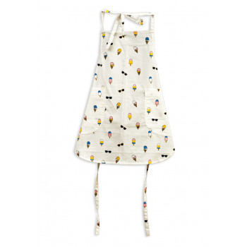 Kids Apron - White with Ice cream & Sunglasses print