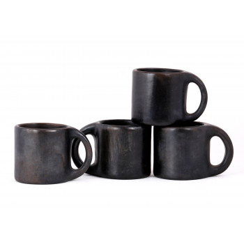 Earthenware Longpi Stone Tea/Filter Coffee Cups - XS (Set Of 4)