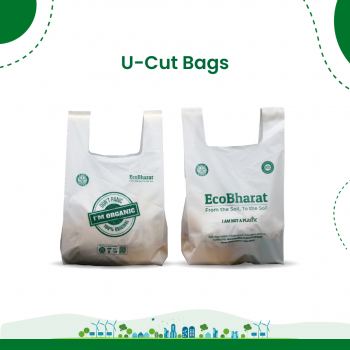 Biodegradable and Compostable U-cut Carry Bags 8X12 (190pcs) 500gms Capacity