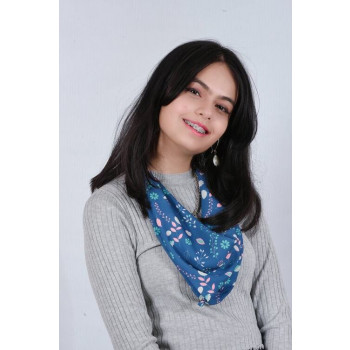 Tote scarf with print of Oriental and Midnight - 2 in 1 design