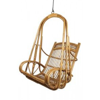 IRA  Outdoor Triple Support Cane Hanging Swing set with White Cotton Cushion and Mild Steel Chain