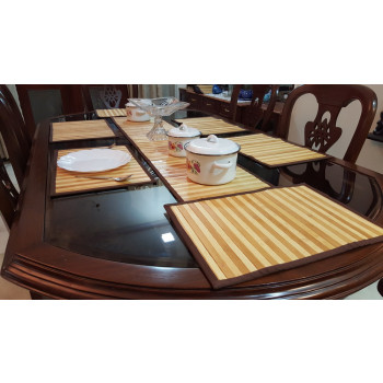 Bamboo Placemat - Cream  &  Light Brown (30 X 45 cms)