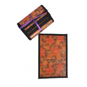 Bamboo Placemats Red Flowers Digital Print (30 x 45 cms) 