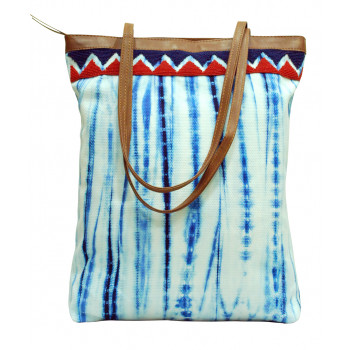 Shibori Tote with Embroidery