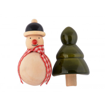 Fridge Magnet - Snowman & Xmas Tree 