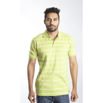  Yarn dyed  stripes T-Shirt With Collar (S)