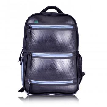 Recycled tire tube Backpack - Black Tiger (Grey)