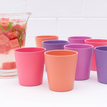 Bamboo Adult-Sized Drinking Cups - set of 4; Eco-Friendly & Non-Toxic - Sunset