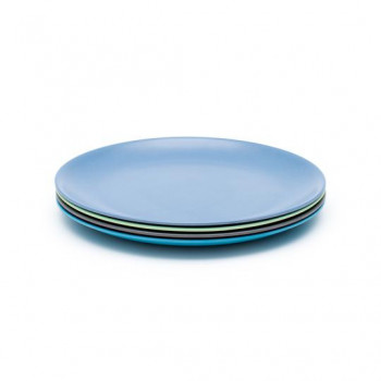 Bamboo plates for Adults - Set of 4 - Eco-friendly & Non-toxic - Coastal