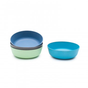 Set of 4 Bamboo Toddlers & Kids Bowls for Cereal & Soup - Coastal