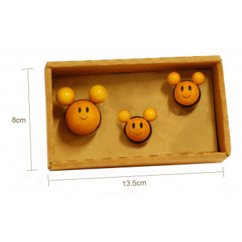  Fridge Magnet - Buzzing Bees ( 3 Bees + Flower)
