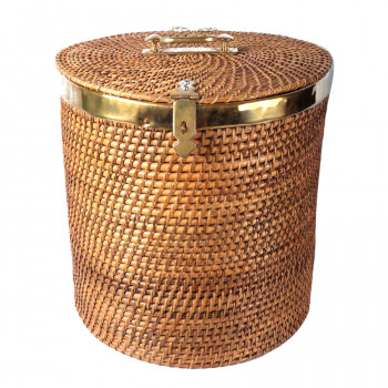 Traditional Cane Laundry cum Storage Basket (Round 16")