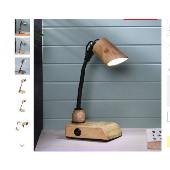 WOODEN CONDUIT STUDY LAMP 
