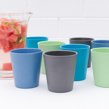 Bamboo Adult-Sized Drinking Cups - set of 4; Eco-Friendly & Non-toxic - Coastal