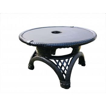 De'Dzines Handcrafted Eco-Friendly Black Board Table 30" of Height 76 x 76 x 46 cm for Living Room / Garden / Patio / Terrace / Pool Side / Bar / Indoor / Outdoor