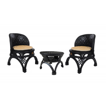 De'Dzines Handcrafted Eco-Friendly Cottage Chair & Low Coffee Table Furniture Set for Living Room / Garden / Patio / Terrace / Bar / Pool Side (Set of 2+1) Indoor / Outdoor 