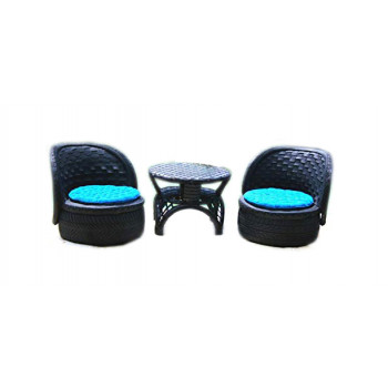 De'Dzines Handcrafted Eco-Friendly Comfort Pool Chair & Low Coffee Table Furniture Set for Living Room / Garden / Patio / Terrace / Bar / Pool Side (Set of 2+1) Indoor / Outdoor