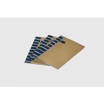 A5 Paperback Notebook - Set of 3 (Navy Blue Single LInes)