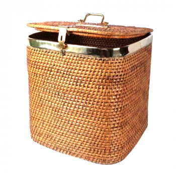 Natural Cane Laundry cum Storage Basket (Square 16")