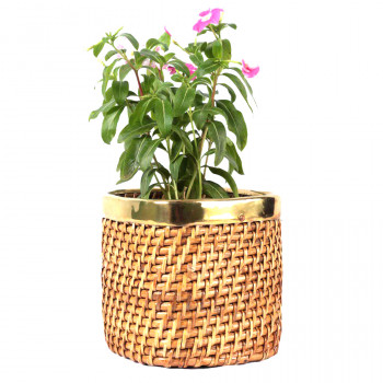 Eco-friendly Cane Planter cum Multipurpose Bin (Square 8")