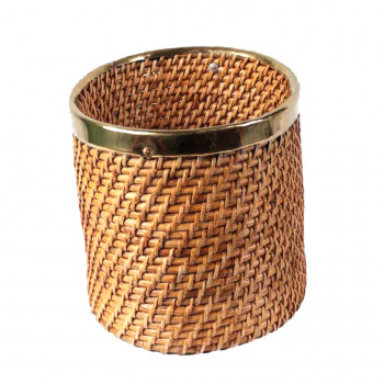Natural Cane Planter cum Multipurpose Bin (Round 6")