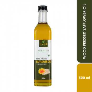 Jivika Cold Pressed Safflower Oil 500ml Glass Bottle