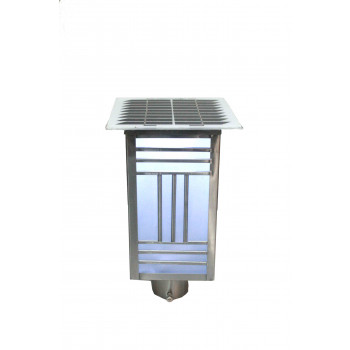 Solar Exterior Gate & Bollard Lamp in Stainless Steel Body
