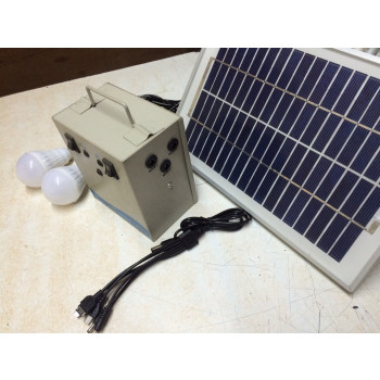 Solar Home Lighting System with 2 x 3W LED bulbs - Metal Based