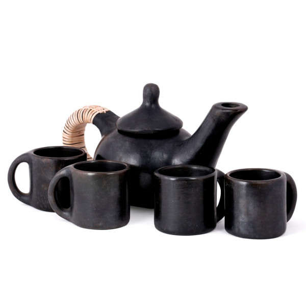 Buy Manipur Pottery Teakettle & Stylish Cup Set | Ecohoy