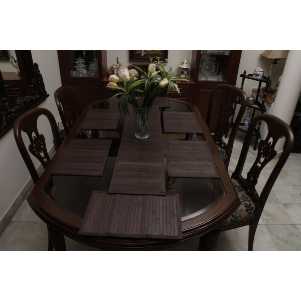 Bamboo Table Runner Dark Brown 30 X 135 Cms Table Runners