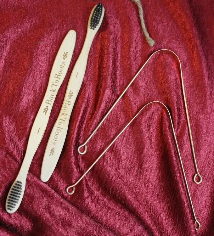 Dental Kit | Bamboo Toothbrush & Copper Tongue Cleaner | Pack of 2