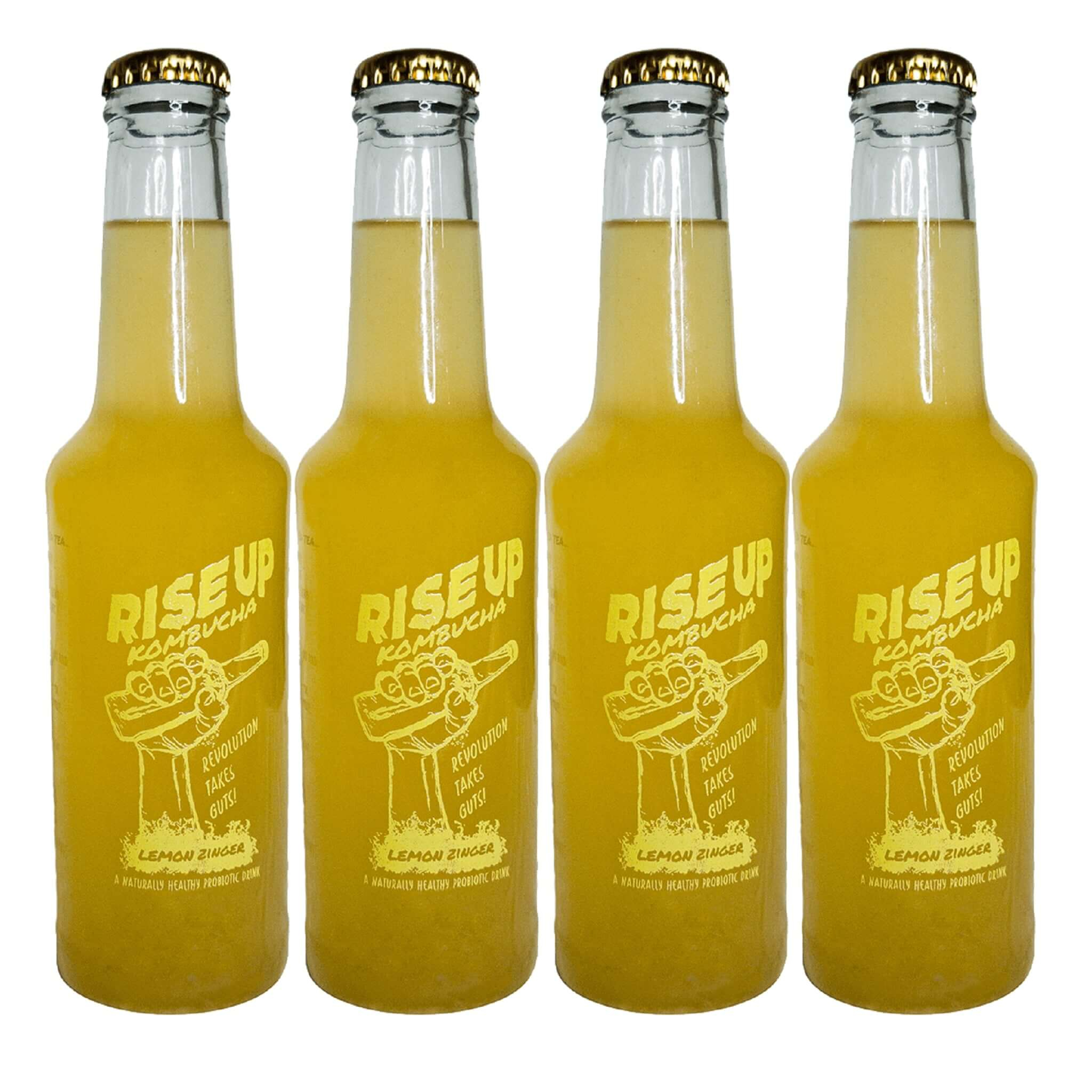 Rise Up Kombucha | Lemon Ginger | Pack of 4 - (Each 275 ml)