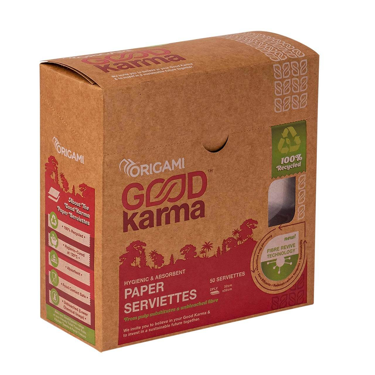 Origami Good Karma Paper Serviettes -50 pull, 2 ply