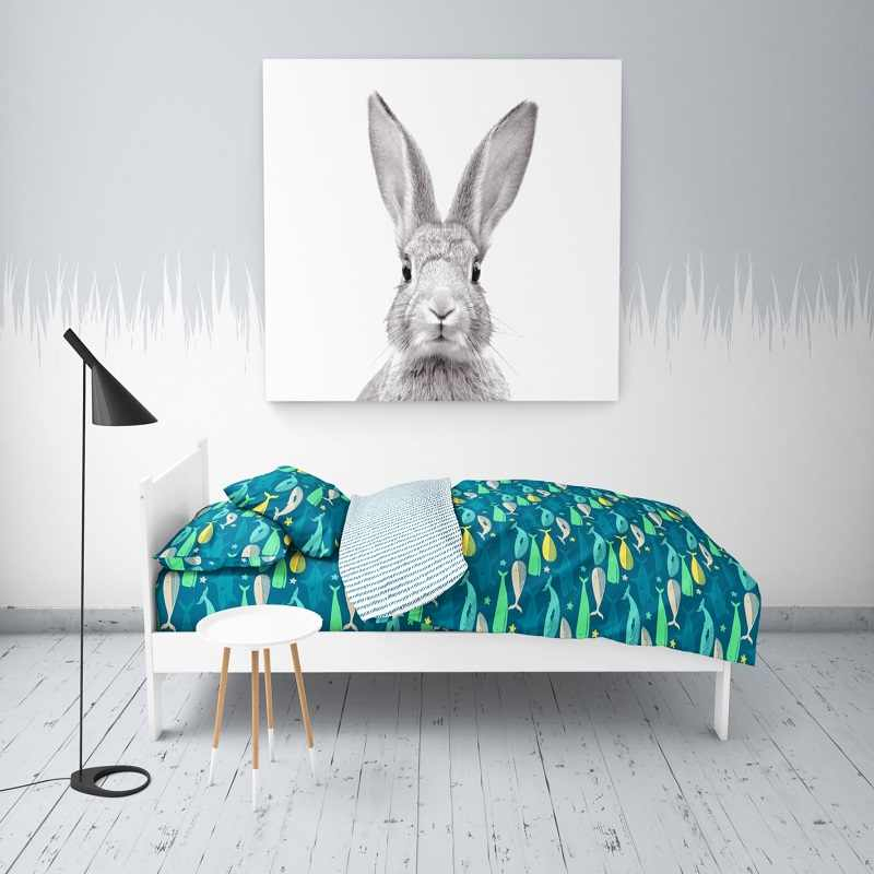 Blue Wonder 100% Cotton Antimicrobial Kids Blue Bedsheet Set 