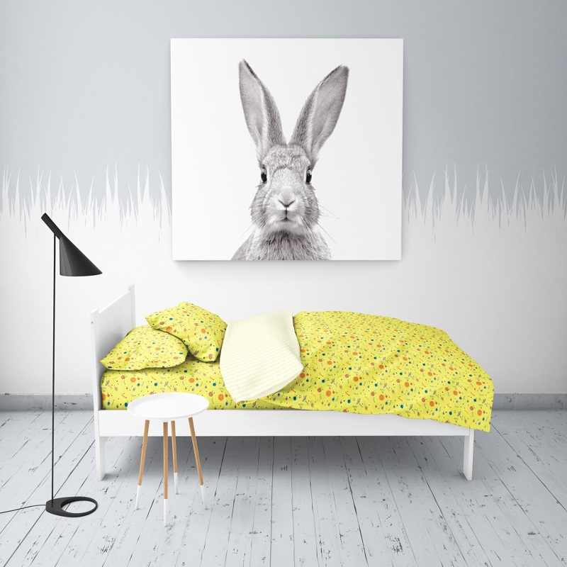 Space Galaxy 100% Cotton Antimicrobial Kids Yellow Bedsheet Set 